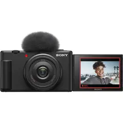 SONY - ZV-1F Cámara de vlogging negra