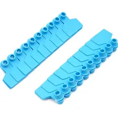 GENERICO - PACK DE 100 CROTAL ARETE PARA CERDO CELESTE 4X5 CM SIN NÚMERO