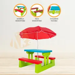 CUZKA - Mesa Infantil con Sombrilla para Niños «TAVOLO»
