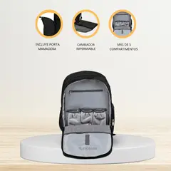 CARESTINO - Mochila Maternal para Bebé «ROMA» Black