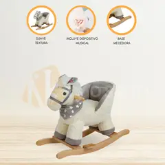 CARESTINO - Mecedora Peluche para Niños «CABALLO» White