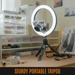 STREAMPLIFY - - Aro de luz de 10 pulgadas/26 cm con trípode