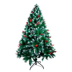 GENERICO - Árbol de Navidad efecto nieve y fruto rojo 2 10.mt ramaje 2 tips