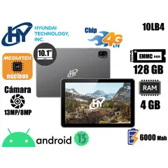 HYUNDAI - TABLET 10" HYTAB PLUS 10LB4 4G LTE 4GB 128GB - GRIS ESPACIAL