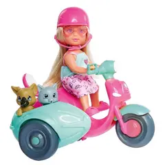 EVI LOVE - Juguete Muñeca con Moto y Coche + Mascota