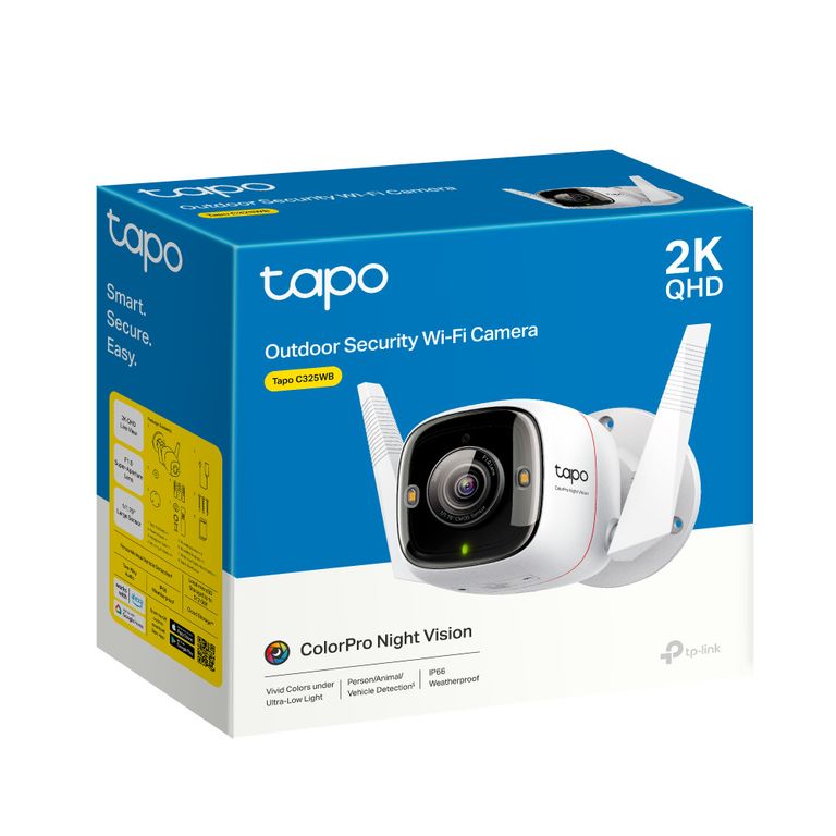 Cámara Wi-Fi Para Exterior Tapo C325WB Visión Nocturna ColorPro + MicroSD 64GB