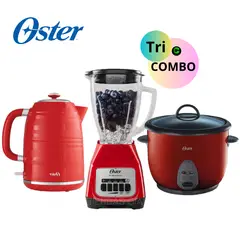 OSTER - TRICOMBO ROJO Licuadora BLSTKAGRPB 2V pulso Olla ARROCERA
