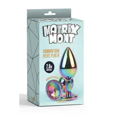 CHISA - Plug Anal Metal Rainbow Base con Joya Gema Multicolor