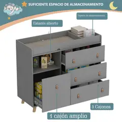 GENERICO - Comoda Cambiador Bebe 2en1 Peyton Amore Home