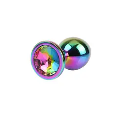 CHISA - Plug Anal Metal Rainbow Base con Joya Gema Multicolor