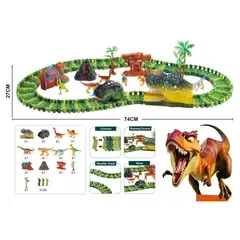 GENERICO - Dinotrack Pista Dinosaurio Luz LED Pila Niños Auto Genieka