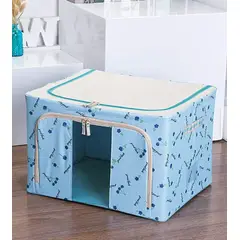 GENERICO - CESTA CAJA ALMACENAMIENTO PLEGABLE CON CIERRE EDREDONES - CELESTE