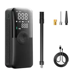 SEISA - Inflador de Llantas Multiuso con Medidor de Presión Powerbank Portátil