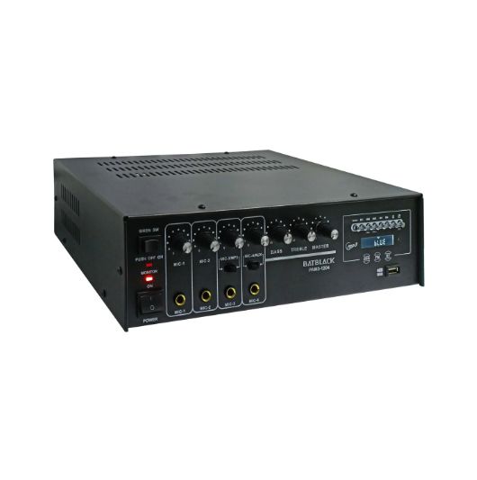 Amplificador de Audio 120W 4 Entradas para Micrófono USB/FM/Bluetooth