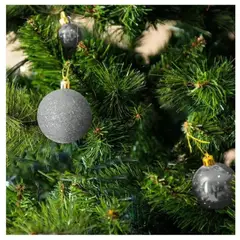 GENERICO - Bolas Navideñas Decorativas Plateadas Box x 12 Und