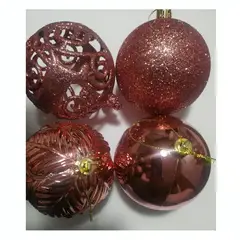 GENERICO - Bolas de Navidad Rosadas 8cm Set x16 esferas