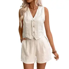 TIOZONEY - Blazer vest y pantalones casuales para mujeres Traje