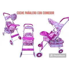 GENERICO - Coche Muñeca Pañalero con Comedor Para Niña
