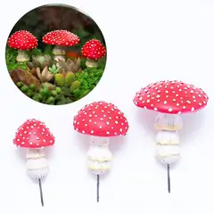 DANWEILE - 3 adornos micropaisajísticos luminosos con forma hongo que brillan