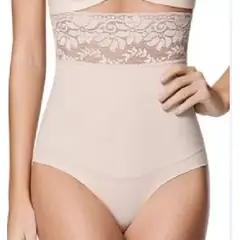 VARIOS - Faja Strapless Calzón Alto Con Encaje Y Silicona