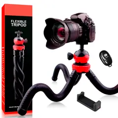 GENERICO - Trípode Cámaras Flexible Pulpo Adaptador Celular