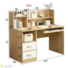 GENERICO - Escritorio Vintage Emi 2 cajones con Estantes R&R Muebles