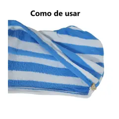 GENERICO - Pack x 2 Toallas microfibra Azul absorbente para cabello