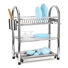 GENERICO - Escurridor de Acero Inoxidable de 3 Niveles