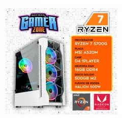 AMD - Computadora PC Ryzen 7 5700G RAM 16GB SSD 500GB CON GRAFICOS RADEON