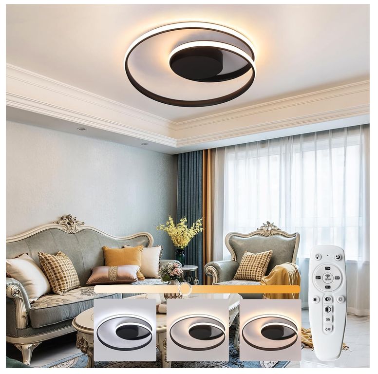 Lámpara de techo LED redonda regulable Incluye control remoto