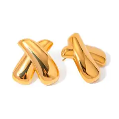 GENERICO - Aretes Enchapado en Oro 18k PVD - Pendiente Argolla - 001