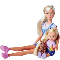 STEFFI LOVE - Juguete Muñeca con Evi Familia de Conejos