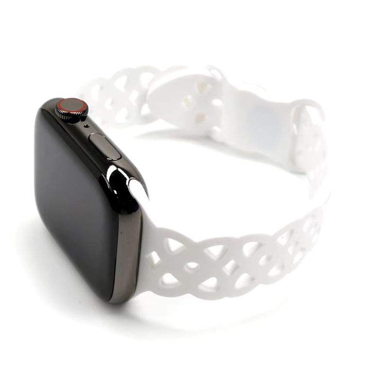 Correas de silicona trenzadas blanco compatibles 42-44-45- 49mm