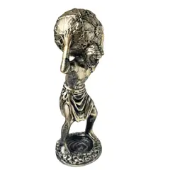GIADE - Adorno Dios Griego Atlas de Resina Bronce 19 cm