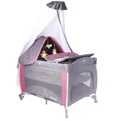 EBABY - Cuna Corral Aluminio NOA 780 Con Tul Reina - Rojo