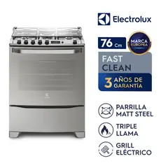 ELECTROLUX - Cocina Freestanding Gas 5 Quemadores Triple Llama 76 cm 76GSR-CL