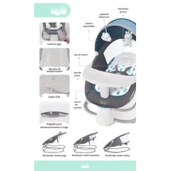 BABY CAM - Silla mecedora eléctrica 3 en 1 Premium Azul