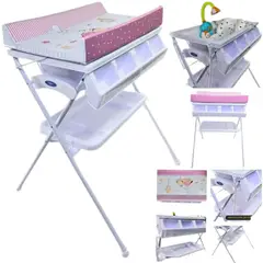 STOKKER BABY - Bañera cambiador con cojín y regadera DORY ROSADO
