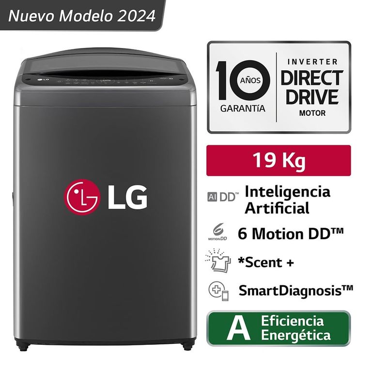 Lavadora 19Kg Carga Superior Inteligencia Artificial WT19BV6T Negro