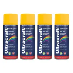 TRUPER - Pintura spray color amarillo CAT, pack 4 unidades ULTRACRAF