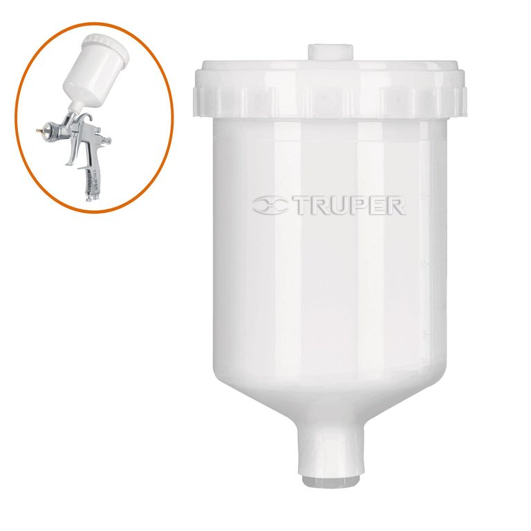 Vaso plástico de repuesto para pistola de aire fino acabado