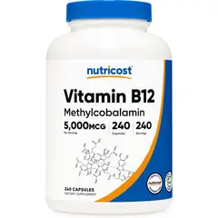 NUTRICOST - Nutricost, Vitamina B12 5000 mcg 240 cápsulas