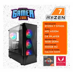 AMD - Computadora PC Ryzen 7 5700G RAM 16GB SSD 500GB CON GRAFICOS RADEON