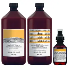 DAVINES - Shampoo Nutritivo 1000ml + Acondicionador + Sealer Nourishing