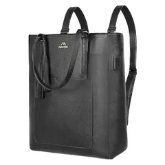 MATEIN - Bolso Mochila 2 En 1 Convertible 1404 Mujer Cuero PU Negro