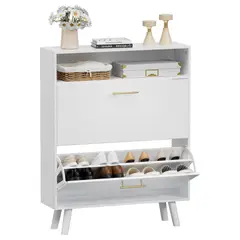 DIBA MUEBLES - Zapatera Moderna Sistema Abanico Luxe Blanco