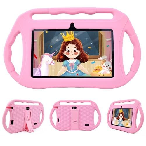 Tablet Kids 32GB 7 Control parental Funda de silicona--Rosa