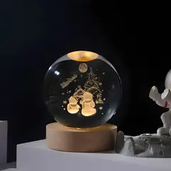 GENERICO - ESFERA DE CRISTAL LÁMPARA LUZ LED ADORNO NIEVE DECORATIVO 3D