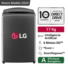 LG - Lavadora 17Kg Carga Superior Inteligencia Artificial WT17BV6T Negro