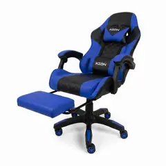 XION - SILLA GAMER ERGONÓMICA CON MASAJEADOR Y REPOSAPIÉS 135° TITAN AZUL